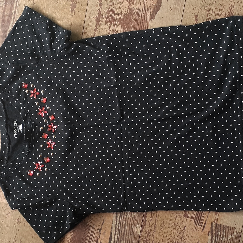 BUNDLE ONLY Girls Black and Whute Poka Dot Tee